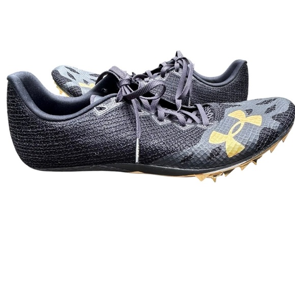 Under Amour HOVR Smokeride Track Spikes 8 Black Lightweight - Picture 3 of 14
